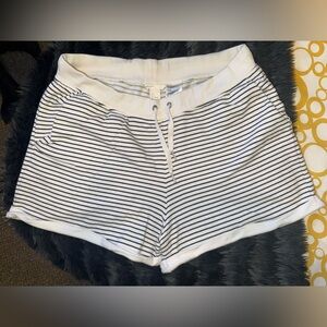 H&M Black and White Striped Athletic Shorts